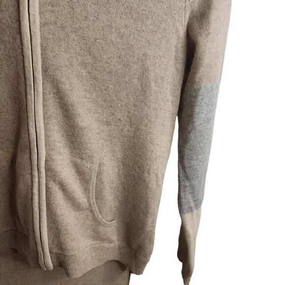 C.Cashmere Bloomingdale's NWOT Colorblock 2 Ply Cashmere Zip Up Jacket Ultra Sof - Picture 6 of 8